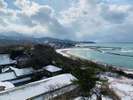 雪化粧のビーチ