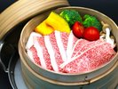 【蟹づくしフェア限定|夕食 会席】国産牛と彩り野菜の蒸ししゃぶ(2人前)