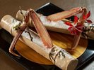 【夕餉 冬】甘く弾力のある活松葉蟹の造り