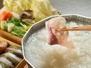 【夕餉 冬】久美浜大根をたっぷり使った雪中鍋。脂ののった伊根鰤をさっぱり愉しむ一品