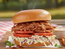 【朝食】新メニュー!!特製プルドポークバーガー