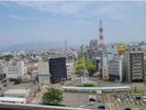 駅からのホテル外観、今治駅前徒歩1分、バスターミナルより徒歩30秒