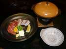 常陸牛と奥久慈軍鶏の陶板焼き(ミックス)