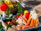 但馬牛、八鹿豚、カニ、岩津ねぎなどBBQで。