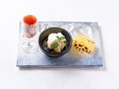 2026夏「風プレミアムーデザート」シャインマスカットのテラミス仕立て スープ 季節のソルベ 焼き菓子