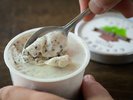 ここでしか食べられない、ハッカとチョコレートのジェラート。お風呂上りにいかがでしょうか。