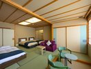 【北の丸◆蔵王側〇和室ベッド客室】心地良い畳のお部屋で、ごゆっくりお寛ぎのひとときを。
