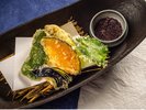 夏野菜と牡蠣の天ぷら