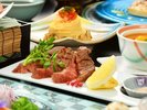 料理人が絶妙な焼き加減で仕上げる「牛たん」鉄板焼き(盛付例)
