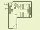 【ツインルーム|うぐいすの間】庭園に面した開放感ある間取りの客室。