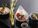 【春】出会い皿(お食事一例)季節ならではの味わいを引き立てます。