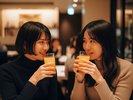 ドリンク片手にワクワク