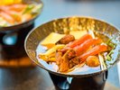 ご夕食(竹コース)鉄板焼き和牛ステーキ・海鮮鍋をお楽しみ頂けるプランです