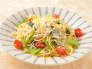 【久慈サンピア日立】ランチメニュー(一例)【久慈浜産】 釜揚げしらす干しと季節野菜のスパゲティ