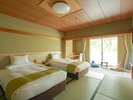 【一般客室】本館3階モダン和室ツインベッド(36平米)(シャワーのみ)【禁煙】