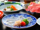 【お部屋食(和会席)】「関もの」のお造りと、豊後牛がメイン。(部屋食基本会席 イメージ)