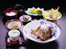 夕食付プラン:博多屋御膳B*アラ炊き・天ぷら・茶碗蒸し・小鉢・汁物・ご飯・香の物・デザート