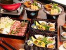 【ご夕食】山梨の食材や素材を使った花水晶膳をご用意しております。(一例)