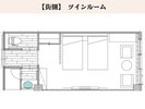 【街側/禁煙】 洋室 ツインルーム(シャワー・トイレ付)
