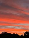 テントから見える夕焼け