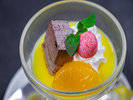 2026年1月2月お献立一例(水菓子)湯河原名物のみかんを贅沢に使ったプリンが食後に華を添えます。
