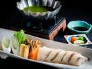 鯛の抹茶しゃぶしゃぶ