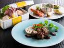 前菜、御造り、メインディッシュ肉料理