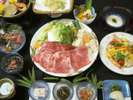 〇国産黒毛和牛すき焼きと海鮮陶板焼き会席