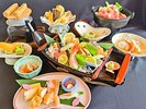 新大漁お造り会席お造り七種の船盛がメインとなったお料理となります。