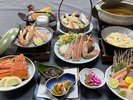 ずわいかに4品会席(焼き、鍋、刺身、茹で姿)&かに身天婦羅