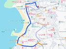 白浜町役場からプチ白浜までの経路(車4分)