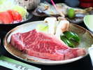 夕食「信州牛ステーキ御膳」霜降りのやわらかな信州牛250gステーキを堪能!