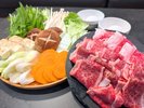 夕食のすき焼き(通常プランの2泊目)