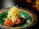 2026年ろばた OYAMAコース静岡県小山町産フジアトランティックサーモンの炭火焼き玉子味噌ソース