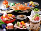 華会席 紅ズワイ蟹姿1枚 鮑の踊り焼き 和牛ステーキ付(料理イメージ)