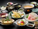 おまかせ会席 食前酒から天ぷらまで季節の美味しさを堪能。(画像は一例です)