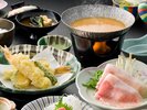 会席料理【磯】名物「吉良里クイーンポークのチゲ鍋」。優しい味わいの特製出汁が織りなす逸品。