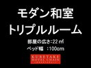 【客室】禁煙モダン和室トリプル☆ベッド100x200x3台