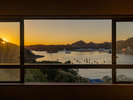 季節により晴れた日には夕陽が綺麗に望めます
