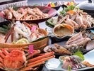 【冬・2人で1杯茹で松葉蟹付】活松葉蟹刺し・甲羅味噌焼きなど…フルコース〈平日限定◆蟹の天婦羅付〉