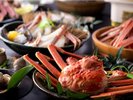 【冬・2人で1杯茹で松葉蟹付】活松葉蟹刺し・甲羅味噌焼きなどを味わうフルコース