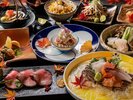 夕食の「和洋折衷懐石料理フルコース」一例。