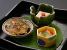 本日の先附は、鳥取の食材を詰め込んで