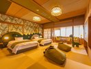 本陣和洋室 恐竜ルーム ゆったりとした間取りになった和洋室で恐竜たちがお出迎え