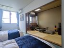 和室でもゆっくりできる半露天風呂付き和洋室