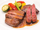 濃厚な旨味の熟成赤身×溢れる肉汁の黒毛和牛ステーキ至福ダブルメイン