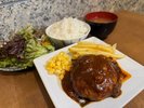 【朝食】チーズインハンバーグ定食