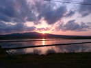 夕陽 たんぼ