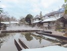 雪景色の混浴露天風呂『田んぼの湯』