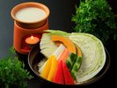 【ご夕食】県産お野菜を使ったバーニャカウダー(一例)